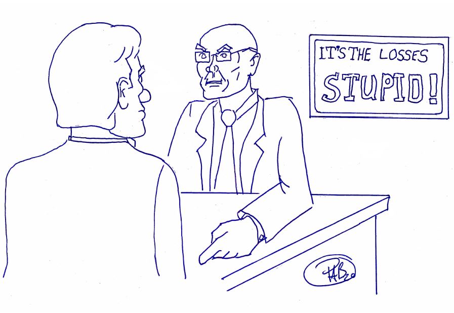 Carville Its the Losses Stupid Cartoon