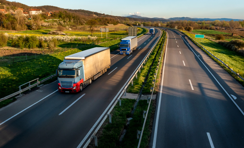 Trucks on highway